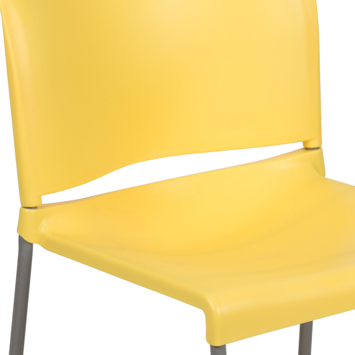 Yellow |#| Home and Office Guest Chair Yellow Full Back Contoured Sled Base Stack Chair