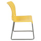 Yellow |#| Home and Office Guest Chair Yellow Full Back Contoured Sled Base Stack Chair