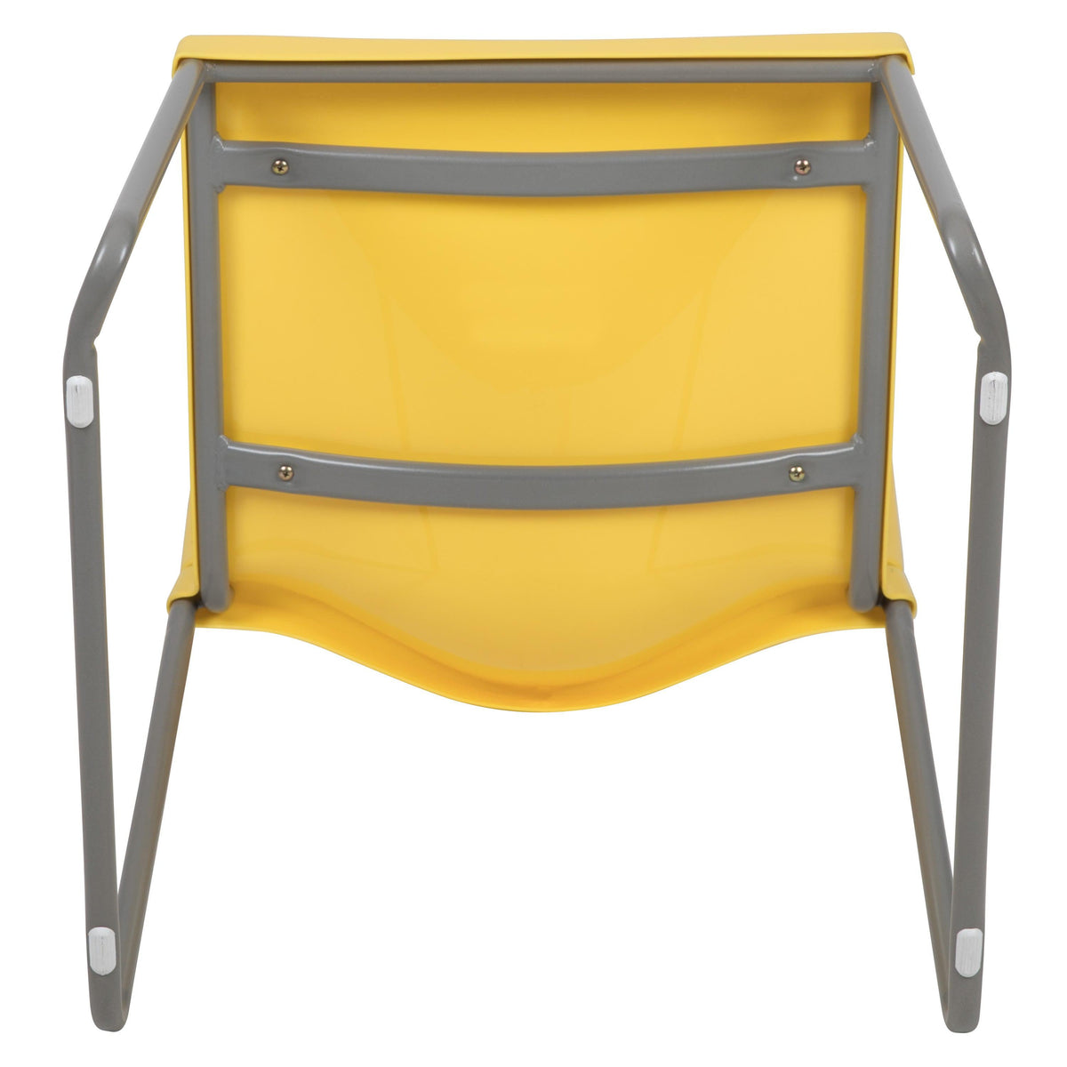 Yellow |#| Home and Office Guest Chair Yellow Full Back Contoured Sled Base Stack Chair