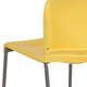 Yellow |#| Home and Office Guest Chair Yellow Full Back Contoured Sled Base Stack Chair