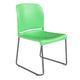 Green |#| 880 lb. Capacity Green Full Back Contoured Stack Chair with Sled Base