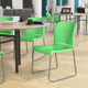 Green |#| 880 lb. Capacity Green Full Back Contoured Stack Chair with Sled Base