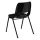 880 lb. Capacity Black Ergonomic Shell Stack Chair with Padded Seat and Back