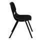 880 lb. Capacity Black Ergonomic Shell Stack Chair with Padded Seat and Back