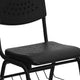 880 lb. Capacity Black Plastic Chair with Black Frame and Book Basket