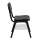 880 lb. Capacity Black Plastic Chair with Black Frame and Book Basket