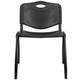 880 lb. Capacity Black Industrial Plastic Stack Chair with Carrying Handle