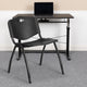 880 lb. Capacity Black Industrial Plastic Stack Chair with Carrying Handle