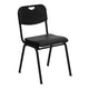 880 lb. Capacity Black Plastic Stack Chair with Open Back and Black Frame