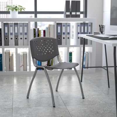 HERCULES Series 880 lb. Capacity Plastic Stack Chair with Powder Coated Frame - View 2