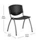 Black |#| 880 lb. Capacity Black Perforated Back Plastic Stack Chair with Gray Frame