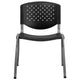 Black |#| 880 lb. Capacity Black Perforated Back Plastic Stack Chair with Gray Frame