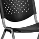 Black |#| 880 lb. Capacity Black Perforated Back Plastic Stack Chair with Gray Frame