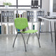 Green |#| 880 lb. Capacity Green Perforated Back Plastic Stack Chair with Gray Frame