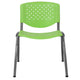 Green |#| 880 lb. Capacity Green Perforated Back Plastic Stack Chair with Gray Frame