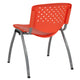 Orange |#| 880 lb. Capacity Orange Perforated Back Plastic Stack Chair with Gray Frame