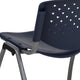 Navy |#| Home and Office Navy Plastic Stack Chair with Perforated Back - Guest Chair