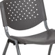 Gray |#| Home and Office Gray Plastic Stack Chair with Perforated Back - Guest Chair