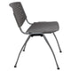 Gray |#| Home and Office Gray Plastic Stack Chair with Perforated Back - Guest Chair