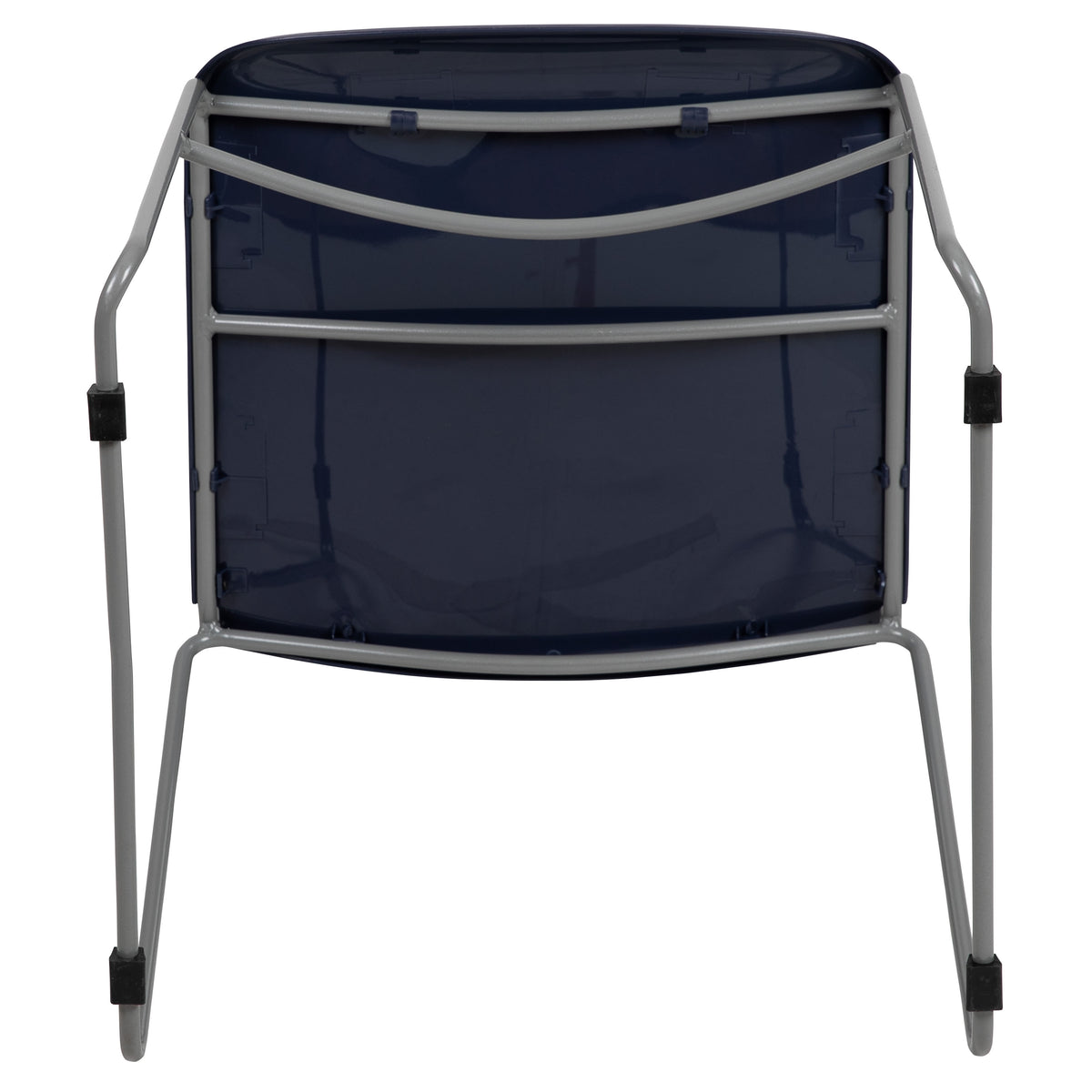 Navy Plastic/Silver Frame |#| Navy Ultra-Compact School Stack Chair - Office Guest Chair/Student Chair