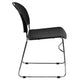 Black Plastic/Chrome Frame |#| 880 lb. Capacity Black Ultra-Compact Stack Chair with Chrome Frame