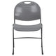 Gray Plastic/Black Frame |#| 880 lb. Capacity Gray Ultra-Compact Stack Chair with Black Frame