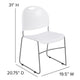 White Plastic/Silver Frame |#| White Ultra-Compact School Stack Chair - Office Guest Chair/Student Chair