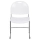 White Plastic/Silver Frame |#| White Ultra-Compact School Stack Chair - Office Guest Chair/Student Chair