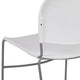 White Plastic/Silver Frame |#| White Ultra-Compact School Stack Chair - Office Guest Chair/Student Chair