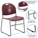 Burgundy Plastic/Black Frame |#| 880 lb. Capacity Burgundy Ultra-Compact Stack Chair with Black Frame