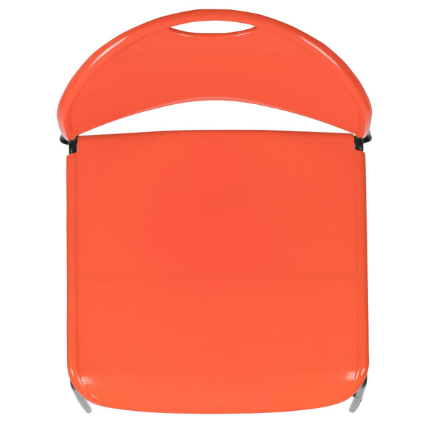 Orange Plastic/Black Frame |#| Orange Ultra-Compact School Stack Chair - Off