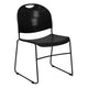 Black Plastic/Black Frame |#| 880 lb. Capacity Black Ultra-Compact Stack Chair with Black Frame