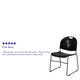 Black Plastic/Black Frame |#| 880 lb. Capacity Black Ultra-Compact Stack Chair with Black Frame