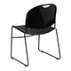 Black Plastic/Black Frame |#| 880 lb. Capacity Black Ultra-Compact Stack Chair with Black Frame