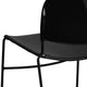 Black Plastic/Black Frame |#| 880 lb. Capacity Black Ultra-Compact Stack Chair with Black Frame