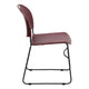 Burgundy Plastic/Black Frame |#| 880 lb. Capacity Burgundy Ultra-Compact Stack Chair with Black Frame