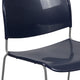 Navy Plastic/Silver Frame |#| Navy Ultra-Compact School Stack Chair - Office Guest Chair/Student Chair