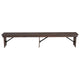 Mahogany |#| 8' x 12" Solid Pine Folding Farm Bench with 3 Legs in Antique Rustic Mahogany