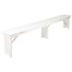 Antique Rustic White |#| 8' x 12" Antique Rustic White Solid Pine Folding Farm Bench - Portable Bench