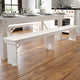 Antique Rustic White |#| 8' x 12" Antique Rustic White Solid Pine Folding Farm Bench - Portable Bench