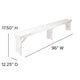 Antique Rustic White |#| 8' x 12" Antique Rustic White Solid Pine Folding Farm Bench - Portable Bench