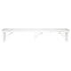 Antique Rustic White |#| 8' x 12" Antique Rustic White Solid Pine Folding Farm Bench - Portable Bench