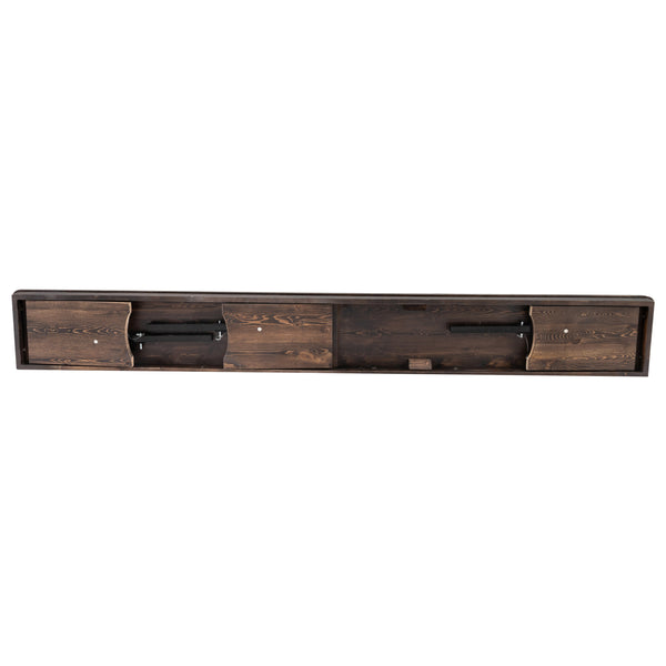Mahogany |#| 8' x 12" Solid Pine Folding Farm Bench with 3 Legs in Antique Rustic Mahogany