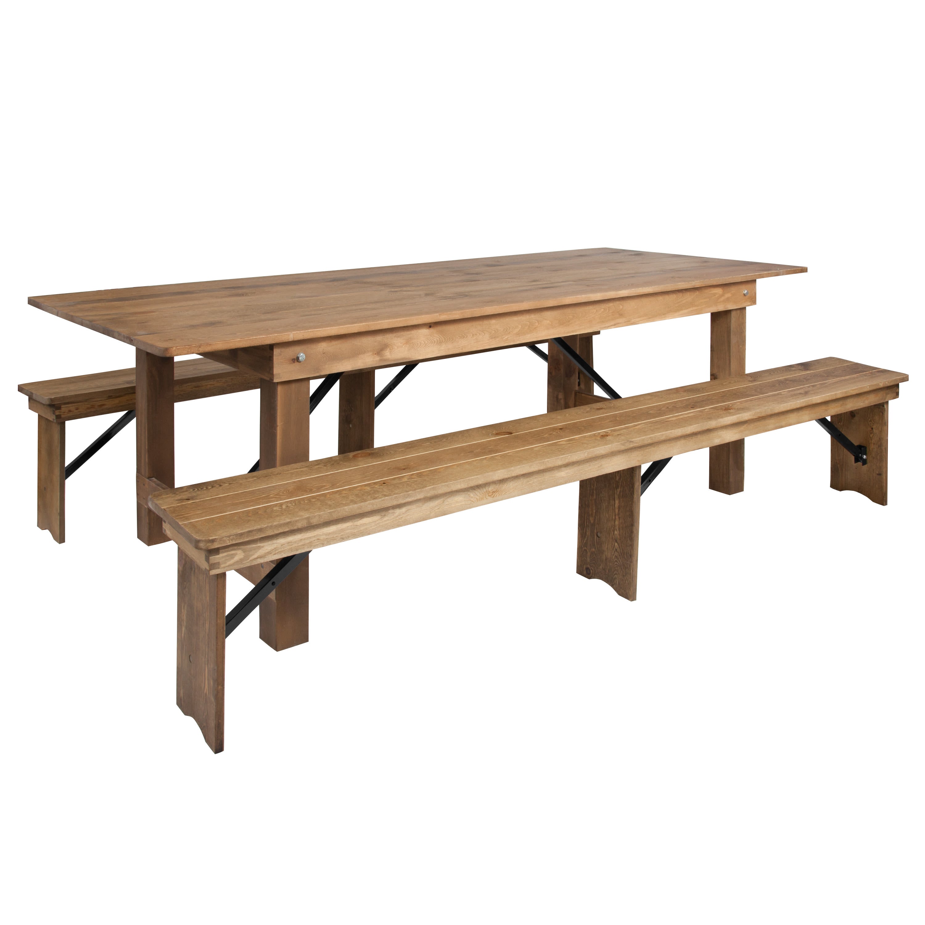 Outdoor farm sales table and bench