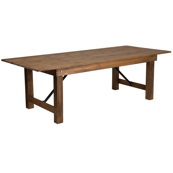 Antique Rustic |#| 8' x 40inch Rectangular Antique Rustic Solid Pine Folding Farm Table