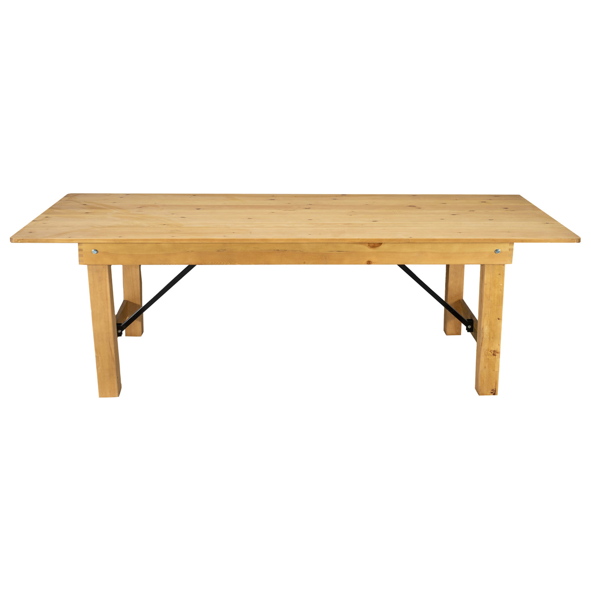 Light Natural |#| 8' x 40" Rectangular Antique Rustic Light Natural Solid Pine Folding Farm Table