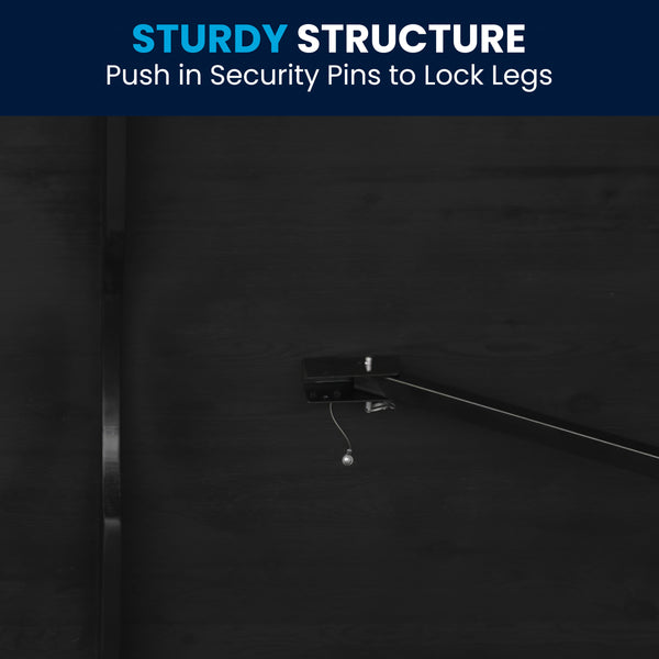 Black Wash |#| 8' x 40" Rectangular Rustic Solid Pine Farmhouse Folding Table in Black Wash