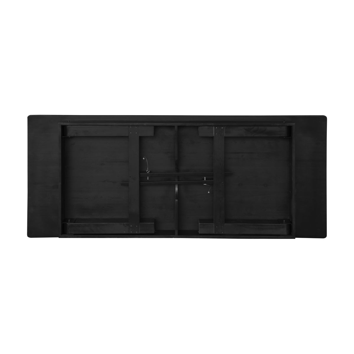 Black Wash |#| 8' x 40" Rectangular Rustic Solid Pine Farmhouse Folding Table in Black Wash