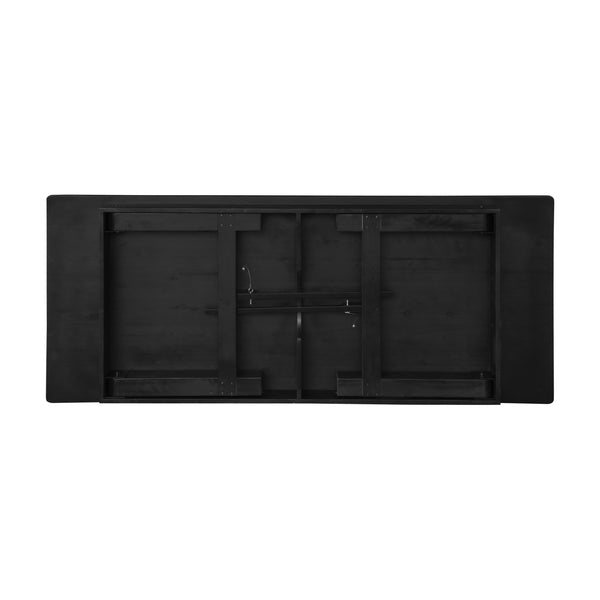 Black Wash |#| 8' x 40" Rectangular Rustic Solid Pine Farmhouse Folding Table in Black Wash