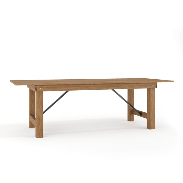 Antique Rustic |#| 8' x 40" Rectangular Antique Rustic Solid Pine Folding Farm Table